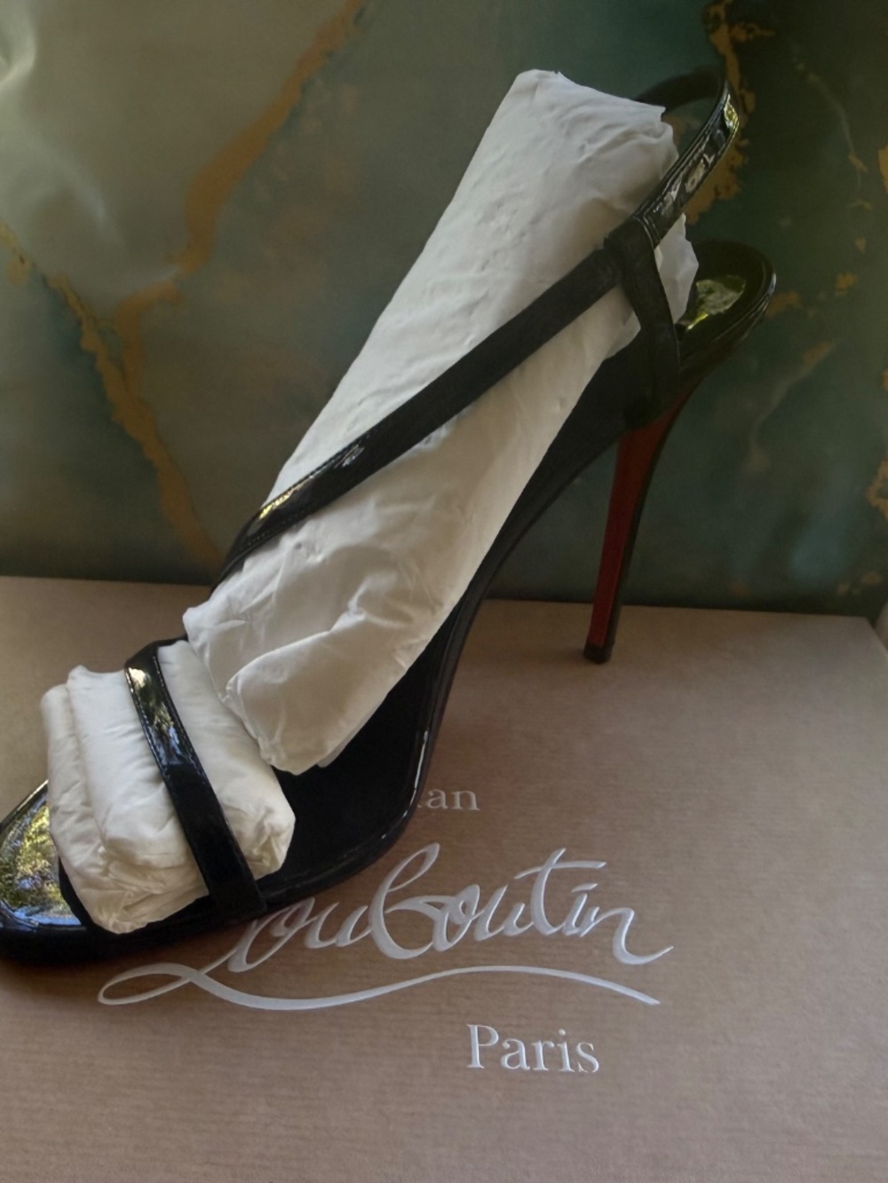 Christian Louboutin Rosa Z Patent Leather 100MM Sandals - Picture 9 of 13